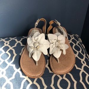 boc Born Concept white leather sandal. Size 9. Worn once. Sold Without Box.